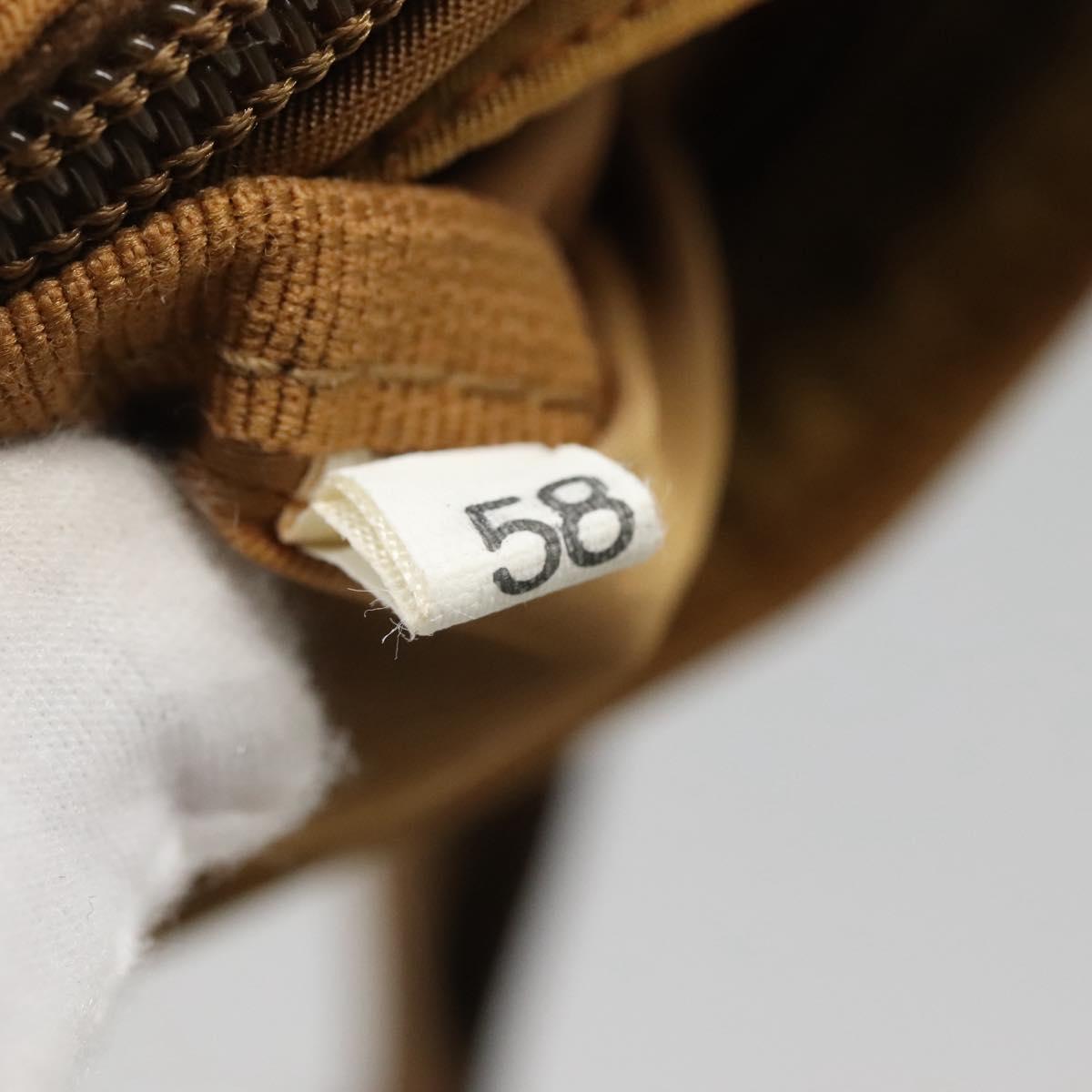 PRADA Shoulder Bag Nylon Brown Silver Auth 120961