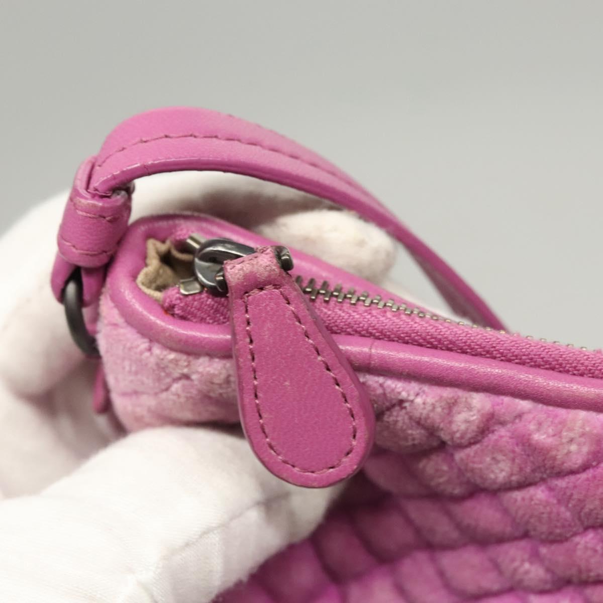 BOTTEGA VENETA Shoulder Bag Velor Purple Auth 120966