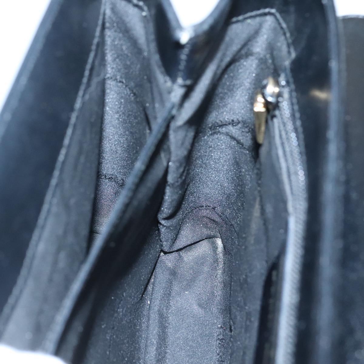 Salvatore Ferragamo Gancini Hand Bag Leather 2way Black Gold Auth 120978