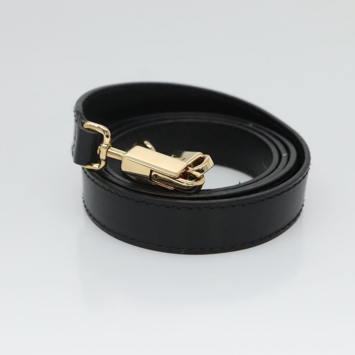 Salvatore Ferragamo Gancini Hand Bag Leather 2way Black Gold Auth 120978