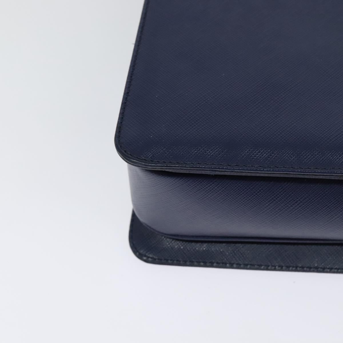 Salvatore Ferragamo Gancini Hand Bag Leather 2way Navy Gold Auth 120979