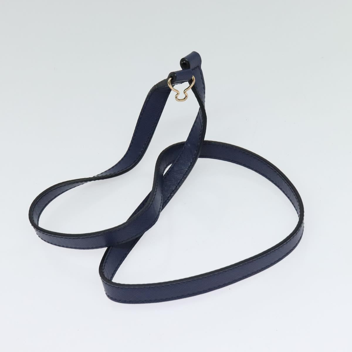 Salvatore Ferragamo Gancini Hand Bag Leather 2way Navy Gold Auth 120979