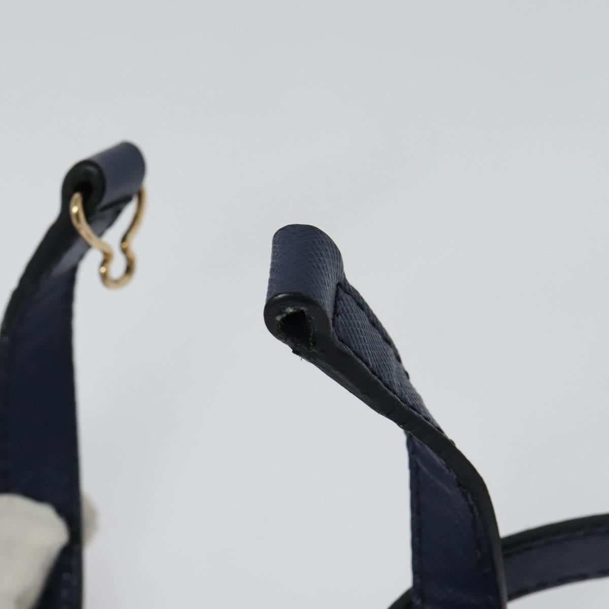 Salvatore Ferragamo Gancini Hand Bag Leather 2way Navy Gold Auth 120979