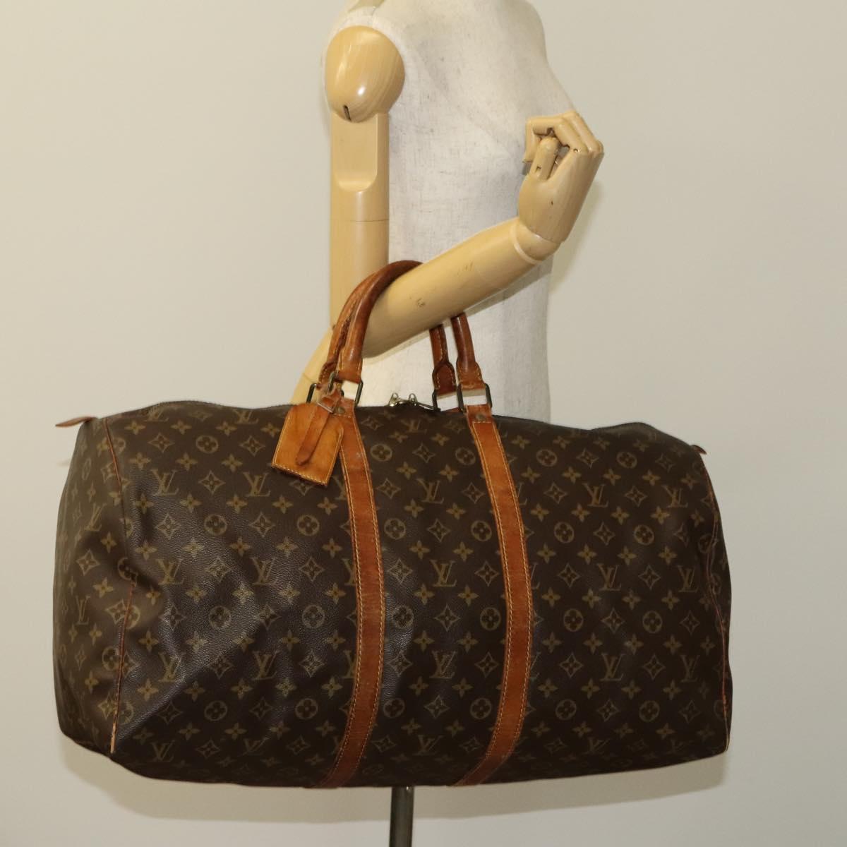 LOUIS VUITTON Monogram Keepall 55 Boston Bag M41424 LV Auth 120995