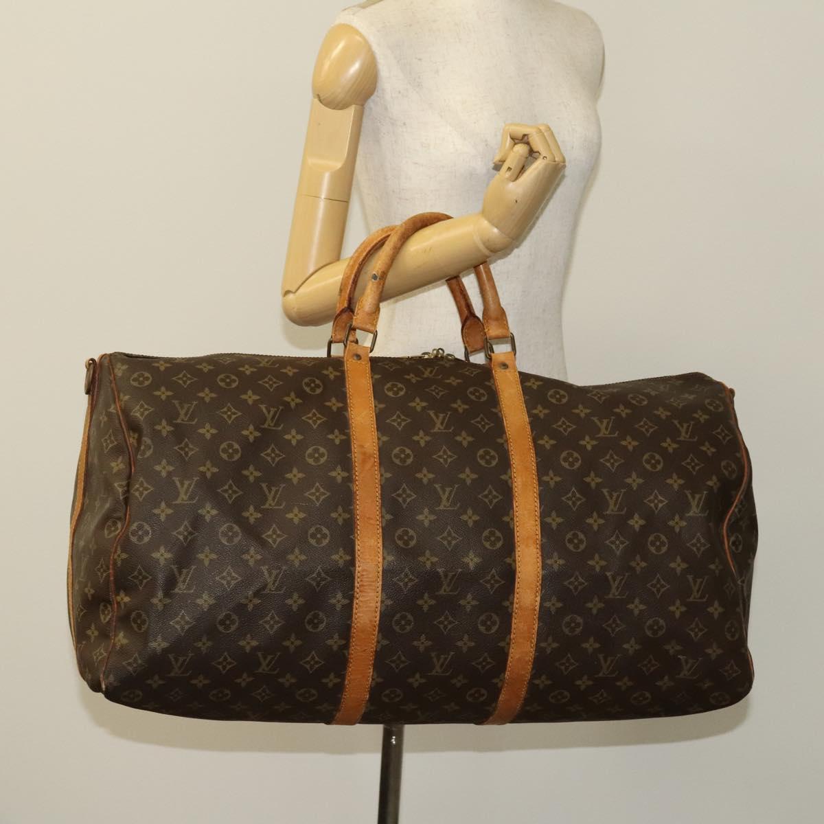 LOUIS VUITTON Monogram Keepall Bandouliere 60 Boston Bag M41412 LV Auth 120998