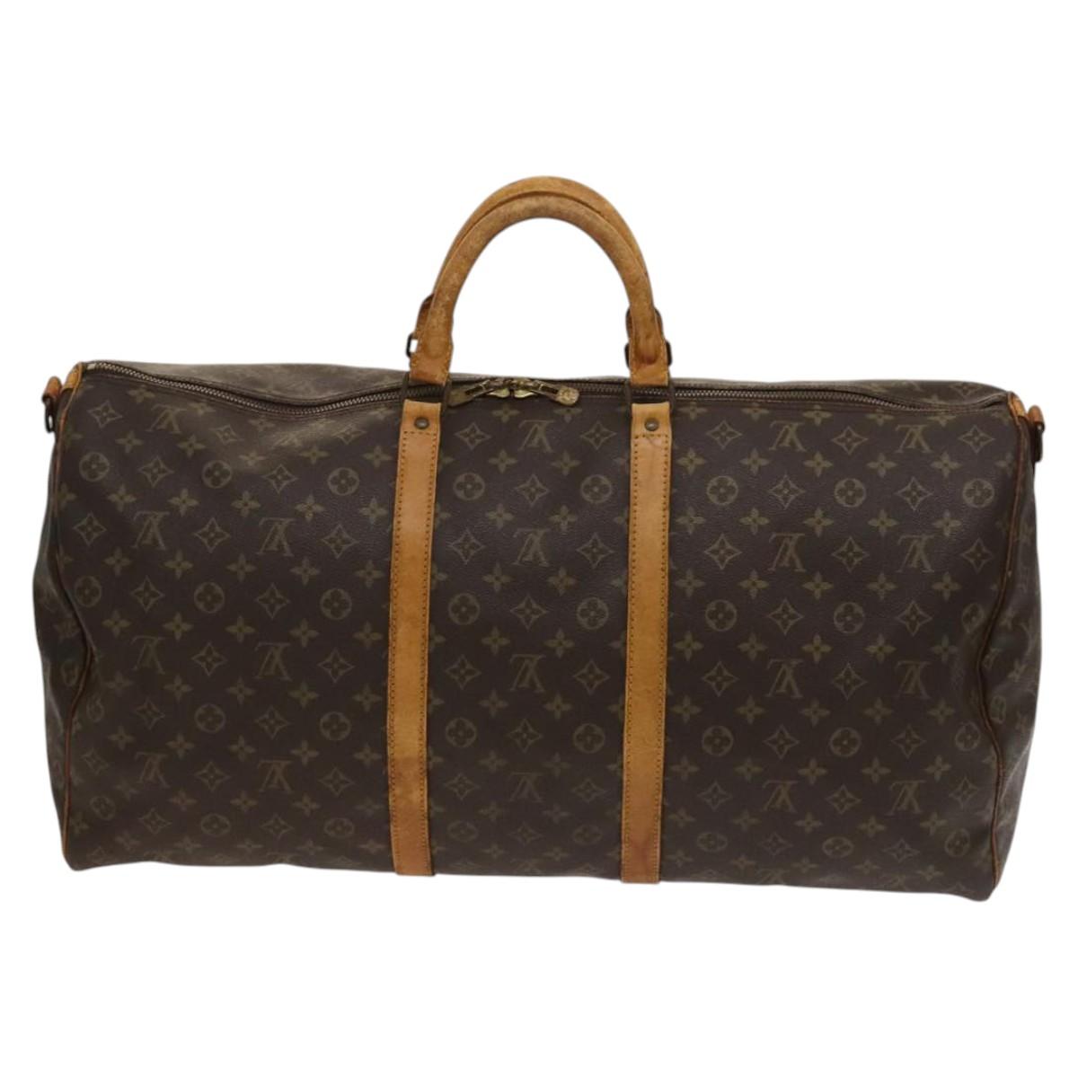LOUIS VUITTON Monogram Keepall Bandouliere 60 Boston Bag M41412 LV Auth 120998