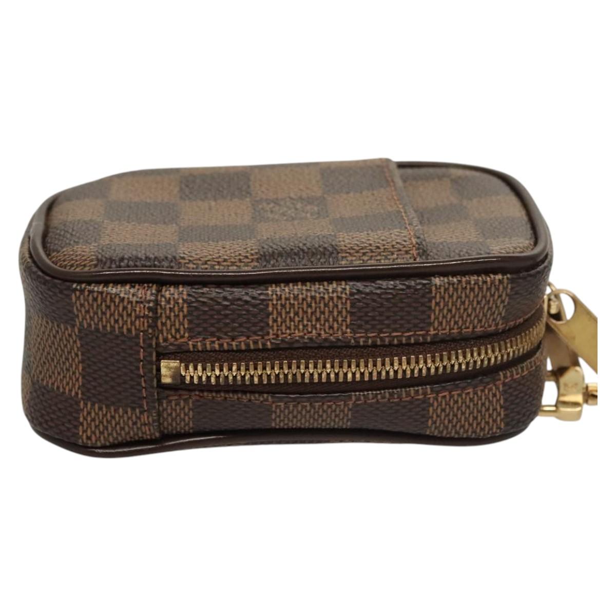 LOUIS VUITTON Damier Ebene Etui Okapi PM Pouch N61738 LV Auth 121018