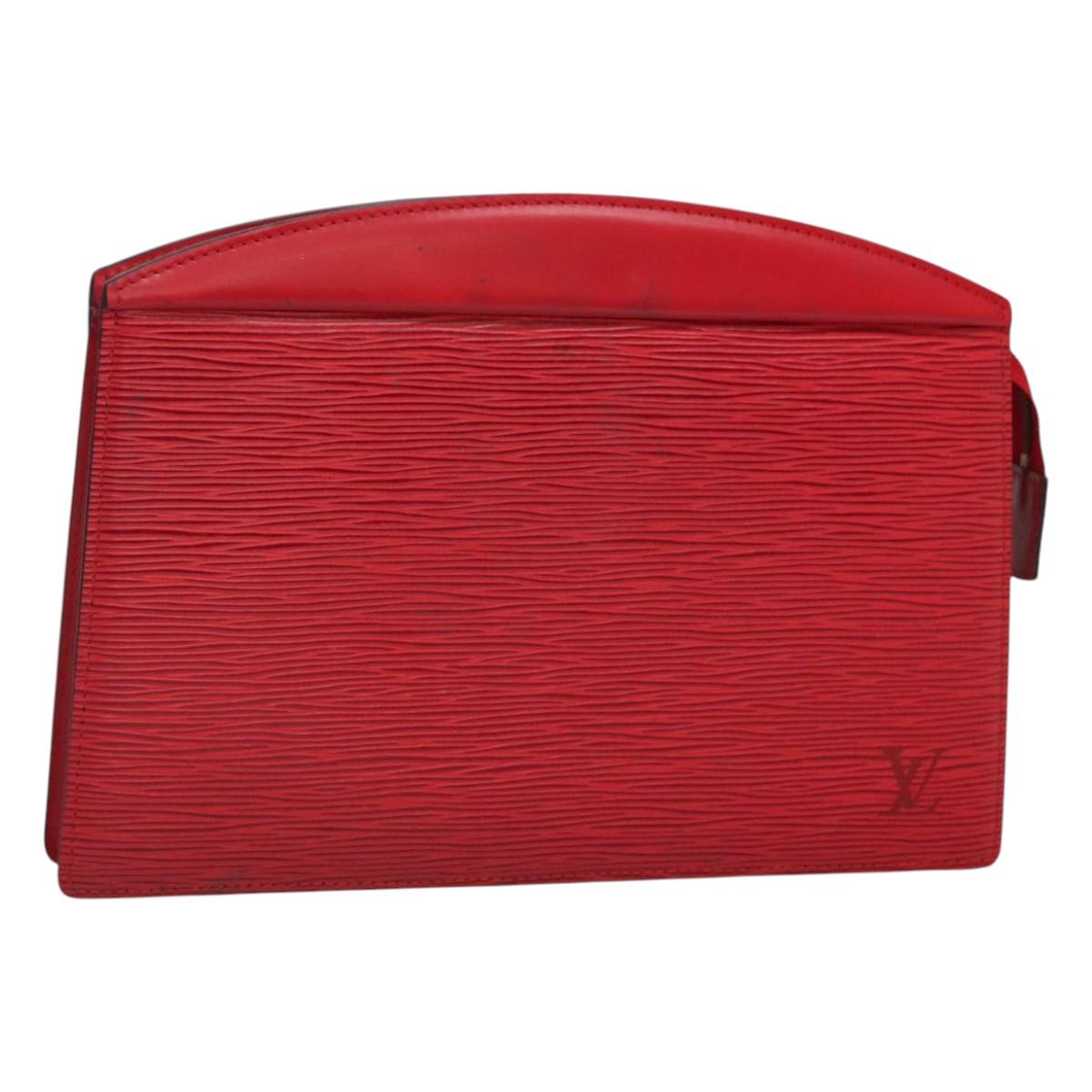 LOUIS VUITTON Epi Trousse Crete Clutch Bag Red M48407 LV Auth 121025