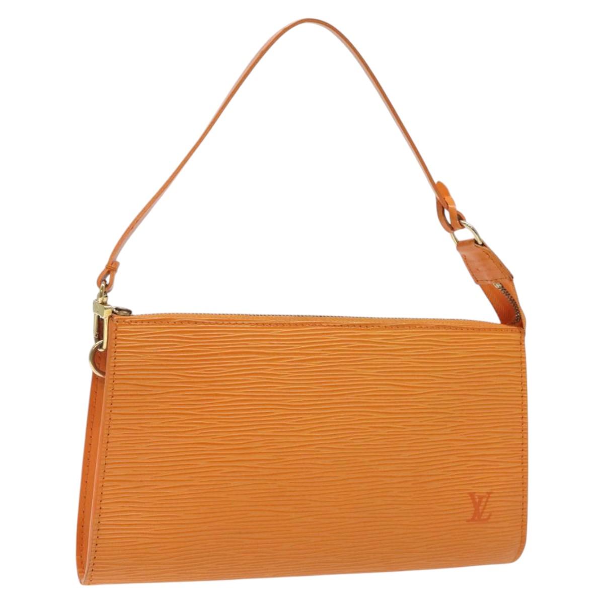 LOUIS VUITTON Epi Pochette Accessoires Pouch Orange Mandarin M5294H Auth 121027