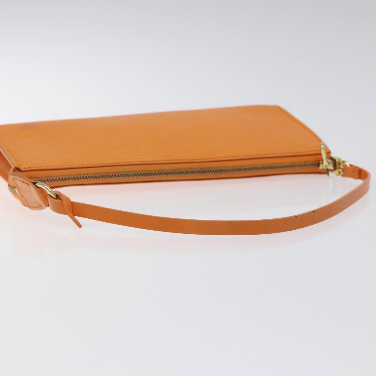 LOUIS VUITTON Epi Pochette Accessoires Pouch Orange Mandarin M5294H Auth 121027