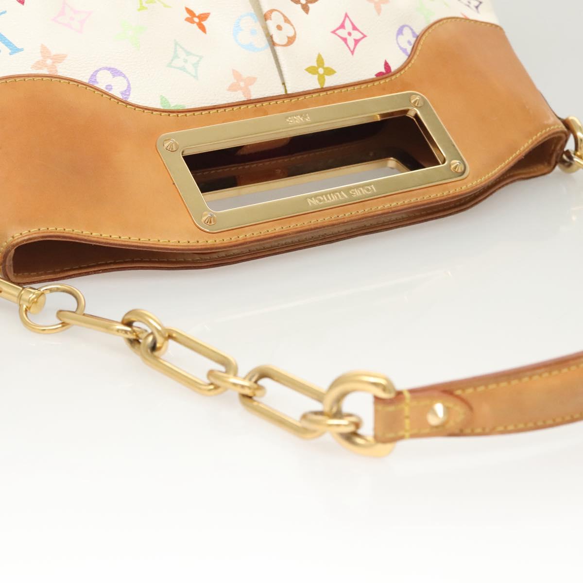 LOUIS VUITTON Monogram Multicolor Judy MM Hand Bag 2Way White M40255 Auth 121060