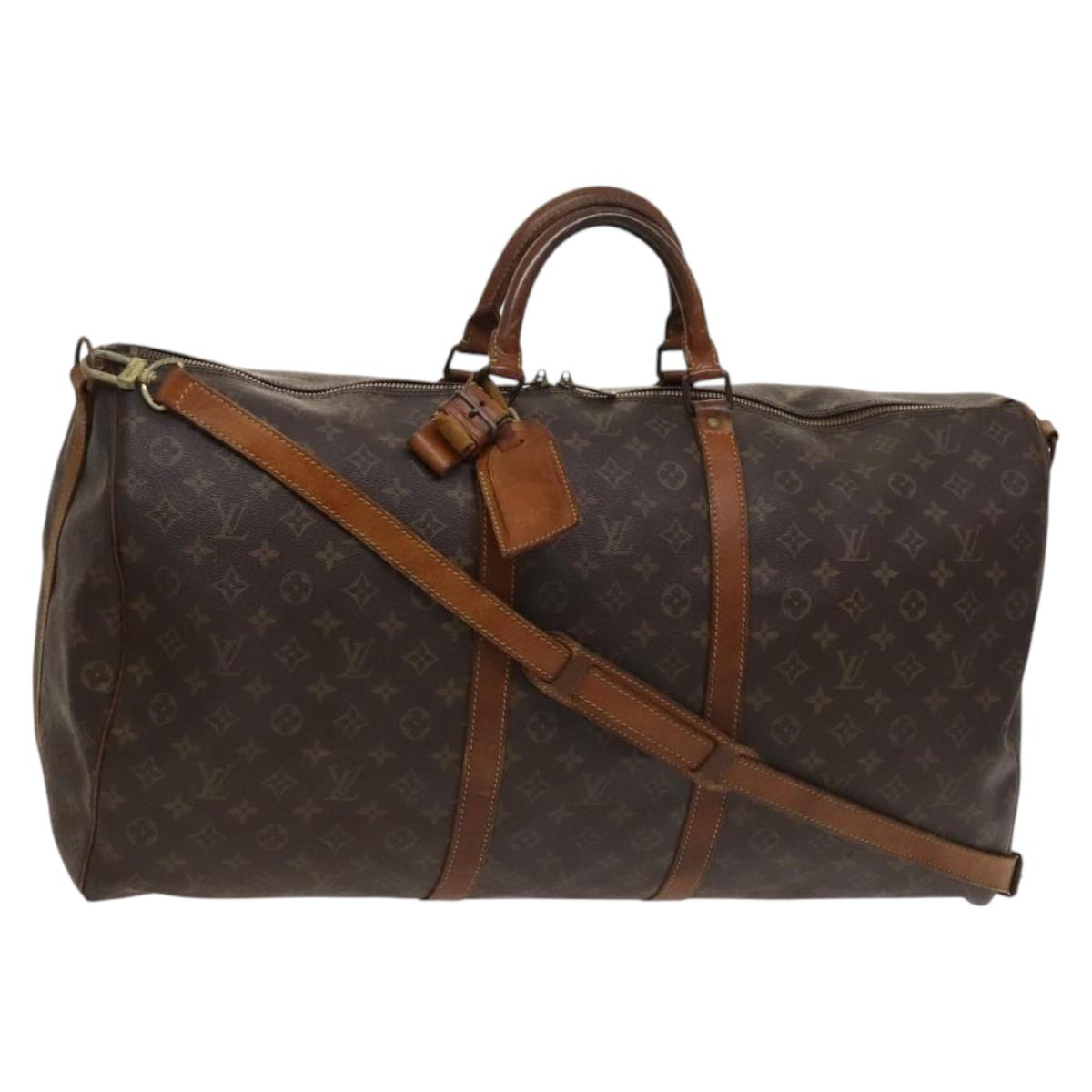 LOUIS VUITTON Monogram Keepall Bandouliere 60 Boston Bag M41412 LV Auth 121071