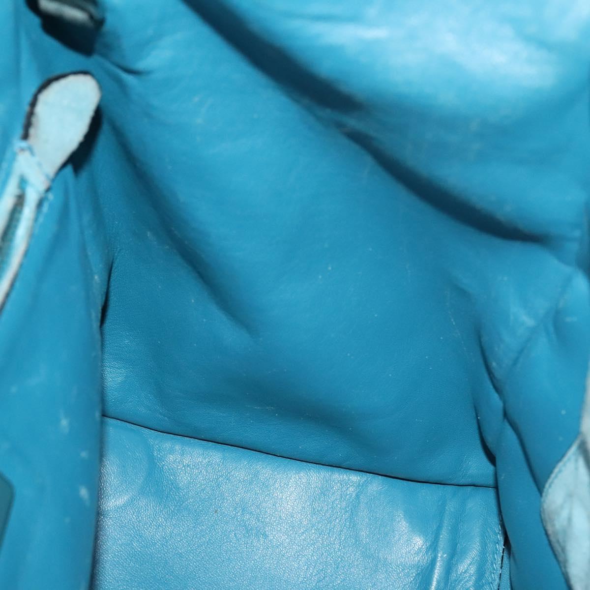 PRADA Hand Bag Suede 2way Blue Silver Auth 121083