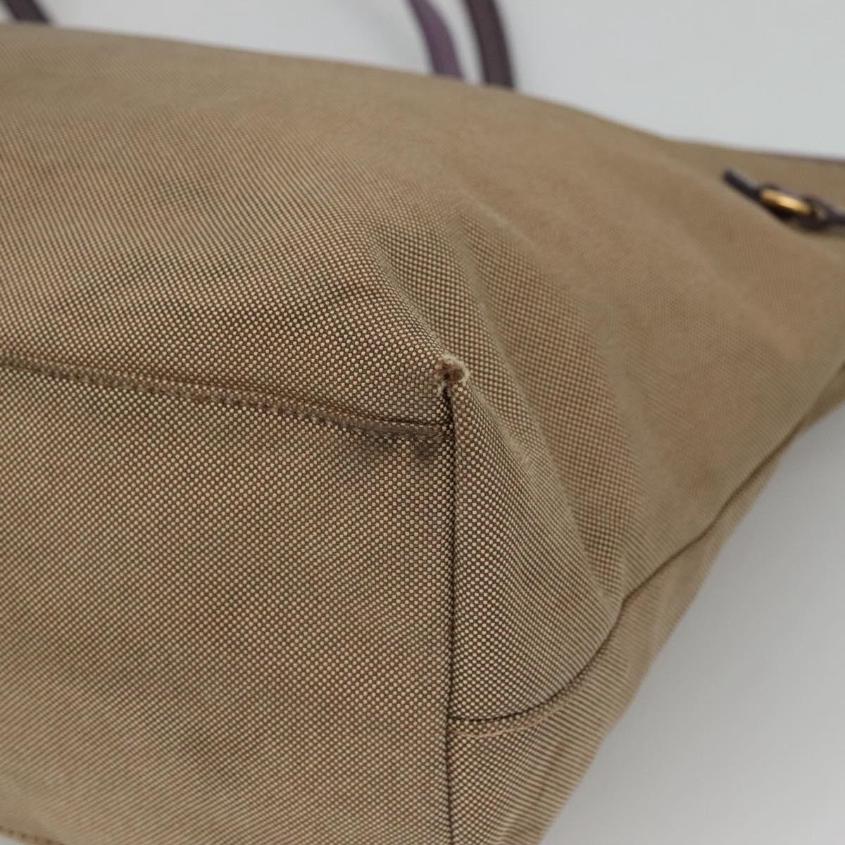 PRADA Hand Bag Canvas Khaki Auth 121093