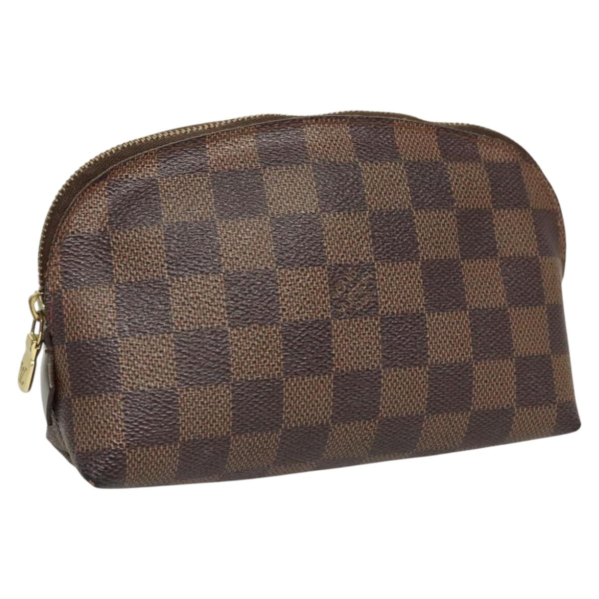 LOUIS VUITTON Damier Ebene Pochette Cosmetic PM Pouch N47516 LV Auth 121098
