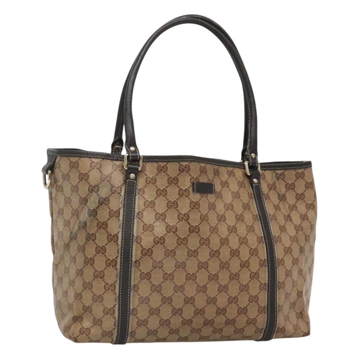 GUCCI GG Crystal Tote Bag Outlet Beige Gold 265693 Auth 121100