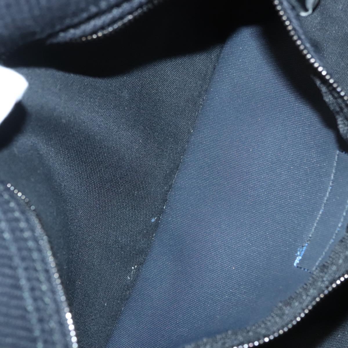 BURBERRY Blue Label Hand Bag Canvas Black Silver Auth 121101