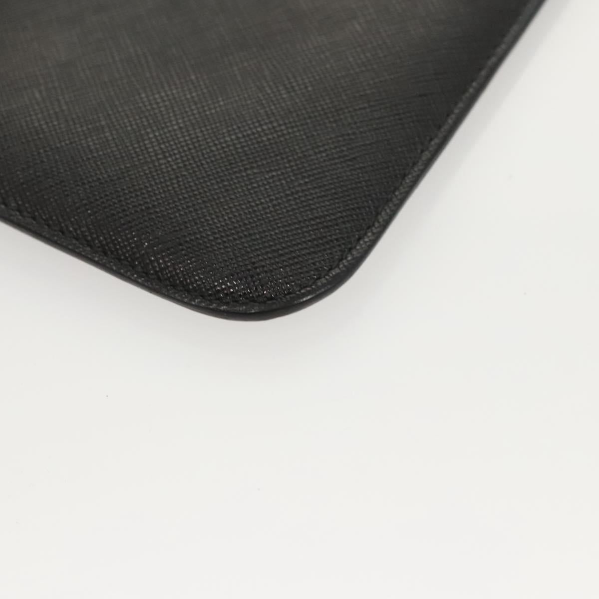 PRADA iPad Case Safiano leather Black Auth 121105