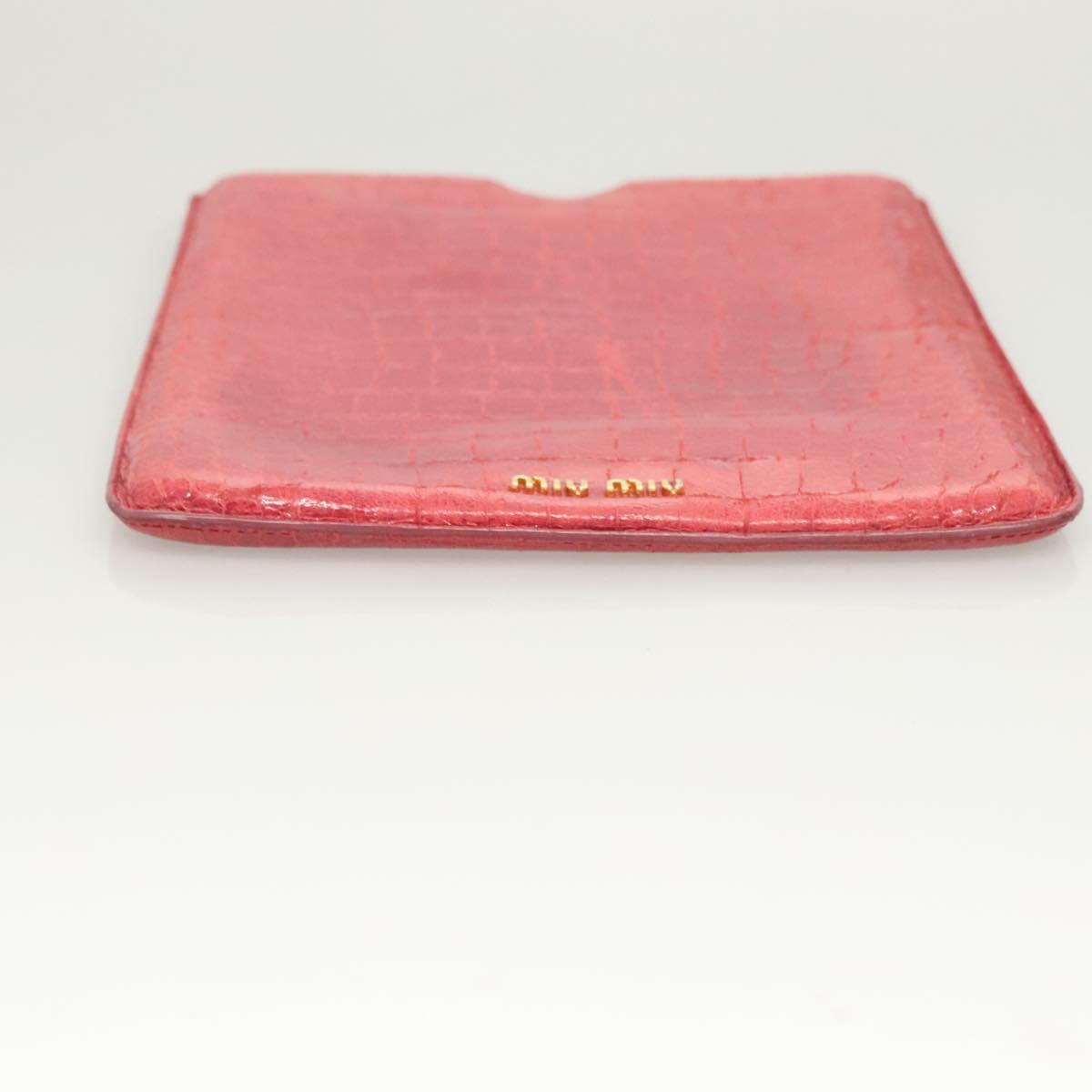 Miu Miu iPad Case Leather Pink Auth 121106
