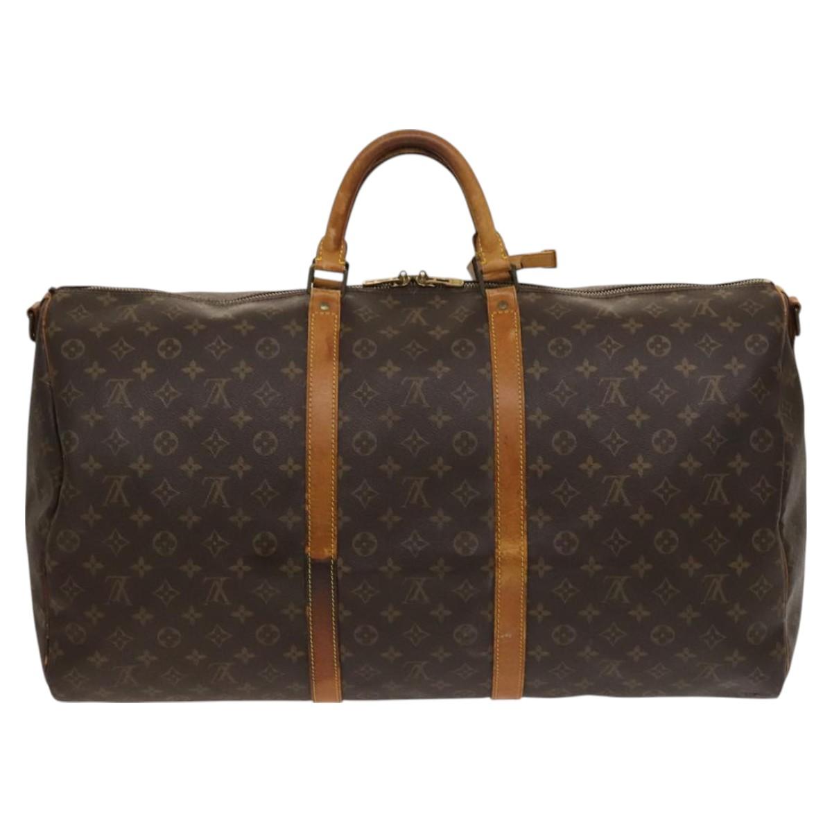 LOUIS VUITTON Monogram Keepall Bandouliere 60 Boston Bag M41412 LV Auth 121115