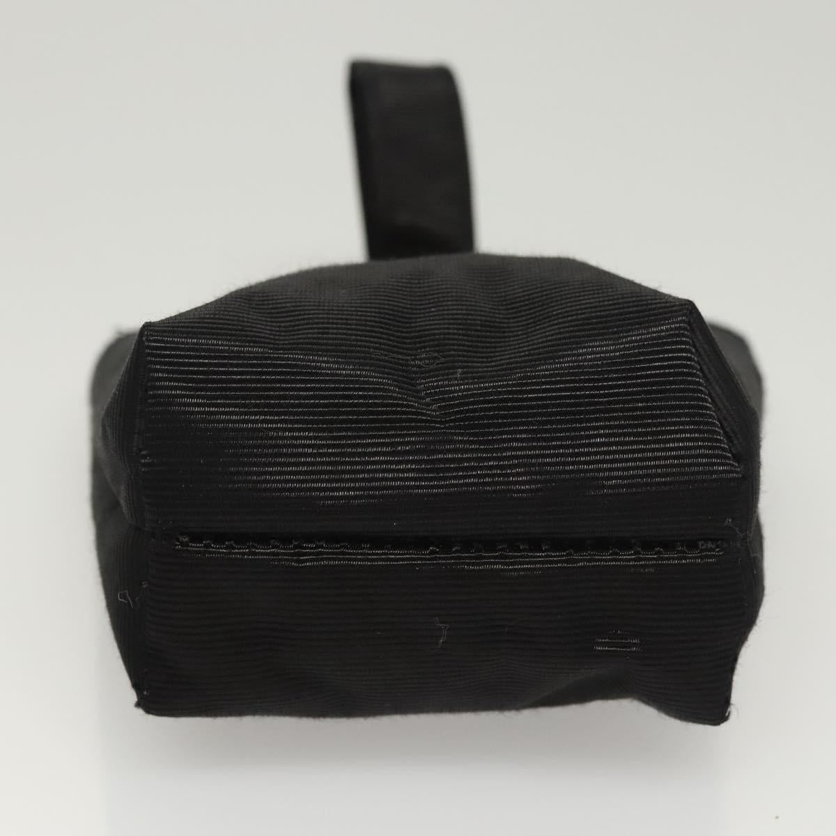 CELINE Pouch Nylon Black Gold Auth 121116