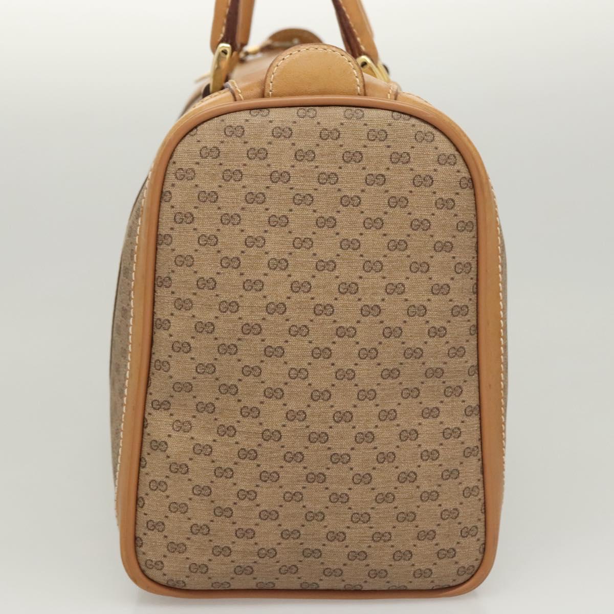 GUCCI Micro GG Supreme Hand Bag PVC Beige Gold Auth 121121