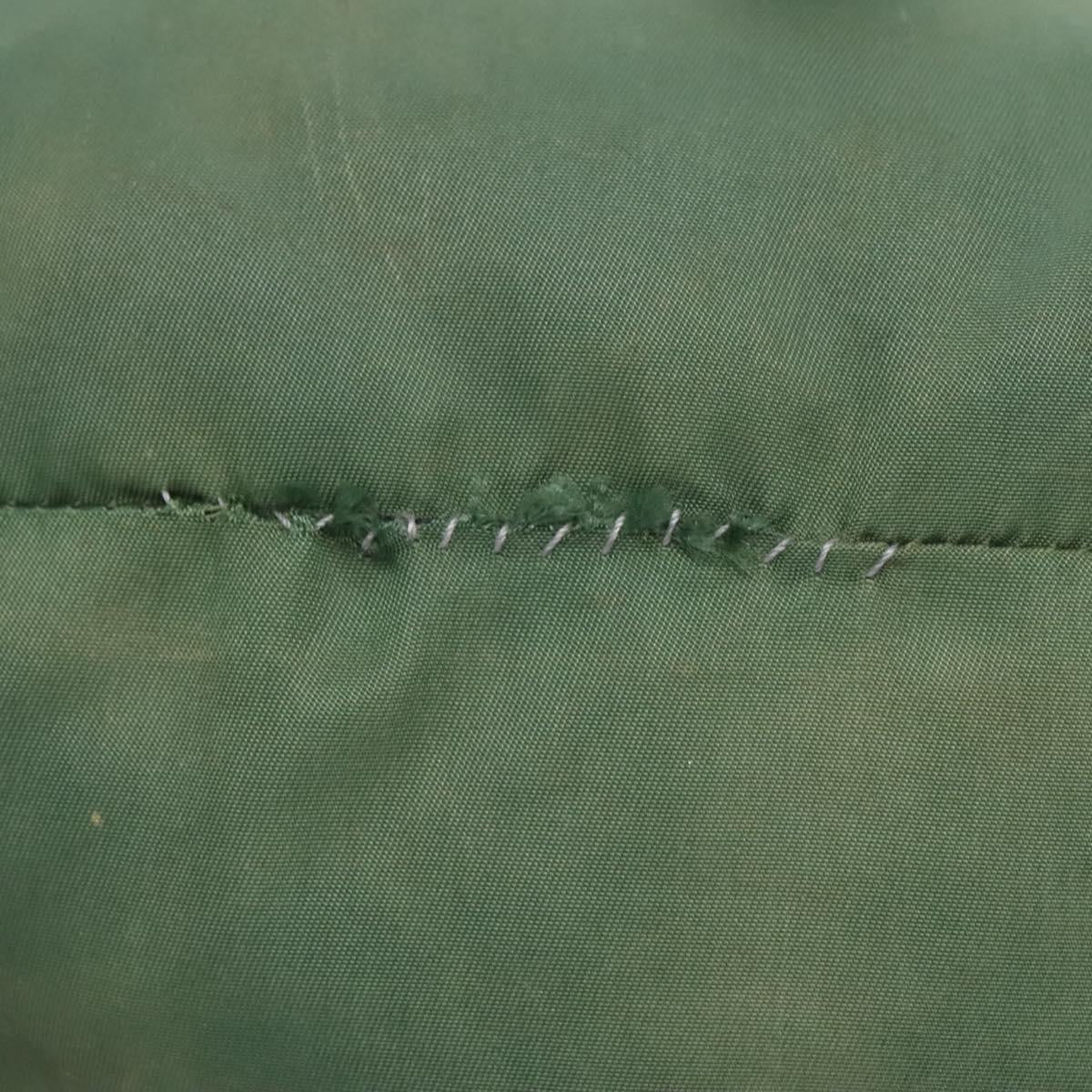 PRADA Shoulder Bag Nylon Green Silver Auth 121124