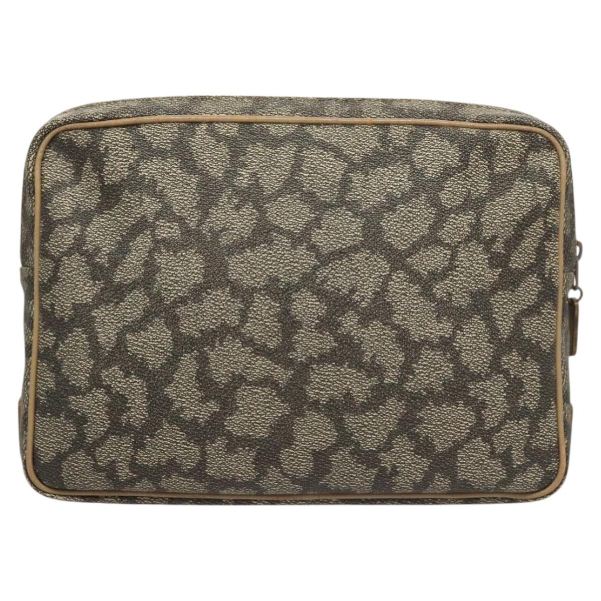 SAINT LAURENT Clutch Bag PVC Gray Auth 121132