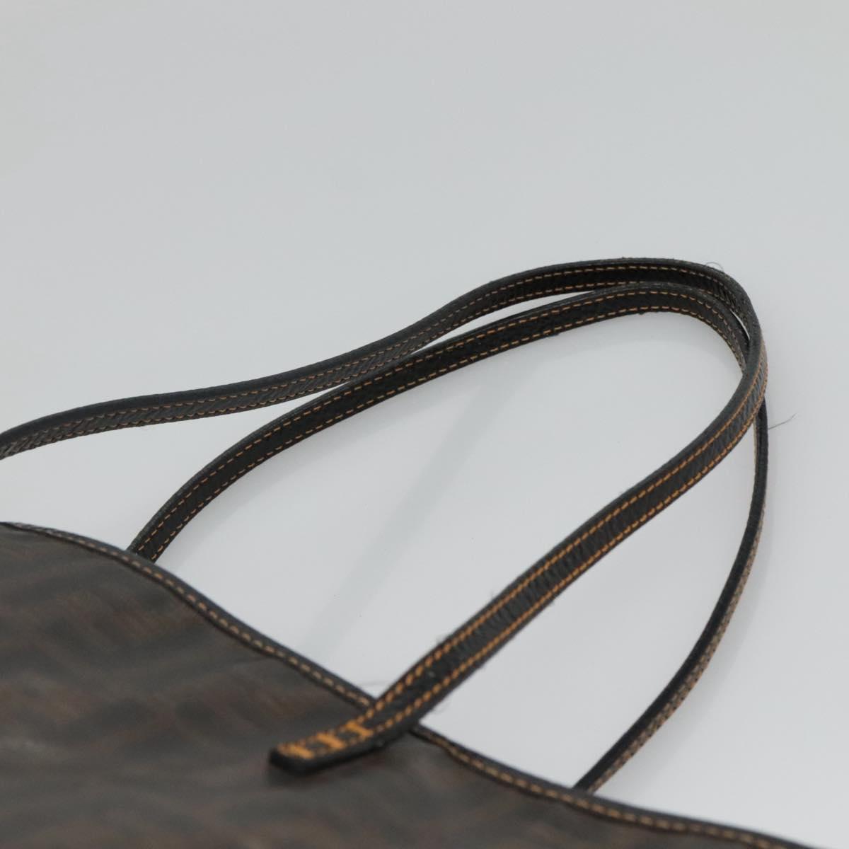 FENDI Zucca Canvas Tote Bag Black Brown Auth 121138