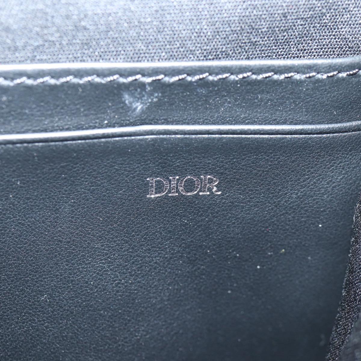 Christian Dior Trotter Canvas Shoulder Bag Navy Silver Auth 121172M