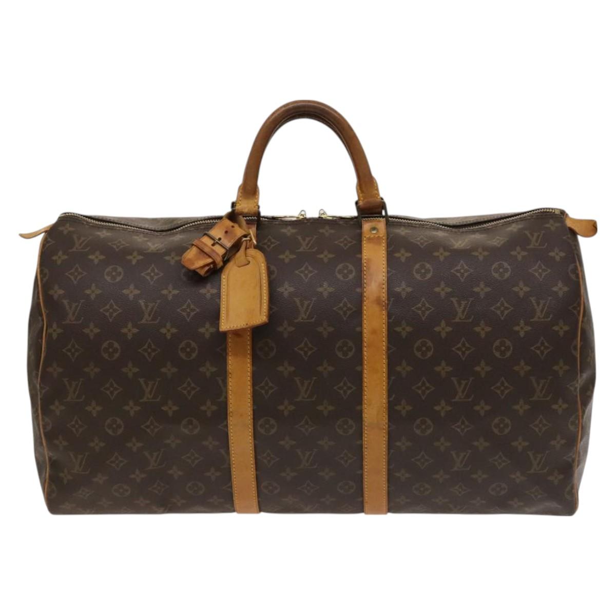 LOUIS VUITTON Monogram Keepall 55 Boston Bag M41424 LV Auth 121191
