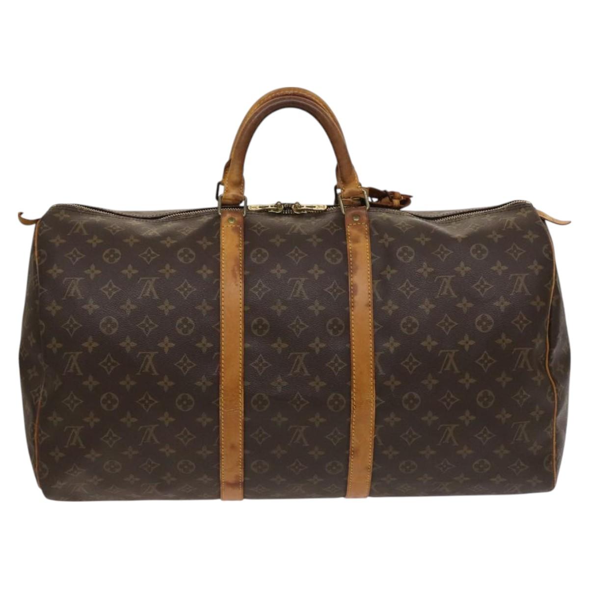 LOUIS VUITTON Monogram Keepall 55 Boston Bag M41424 LV Auth 121191