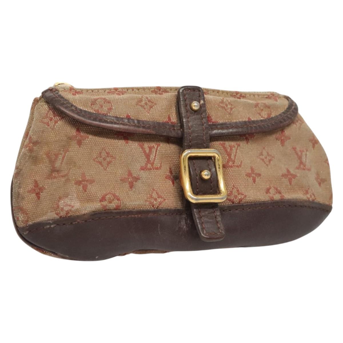 LOUIS VUITTON Monogram Mini Ansophie Pouch Red M92696 LV Auth 121201