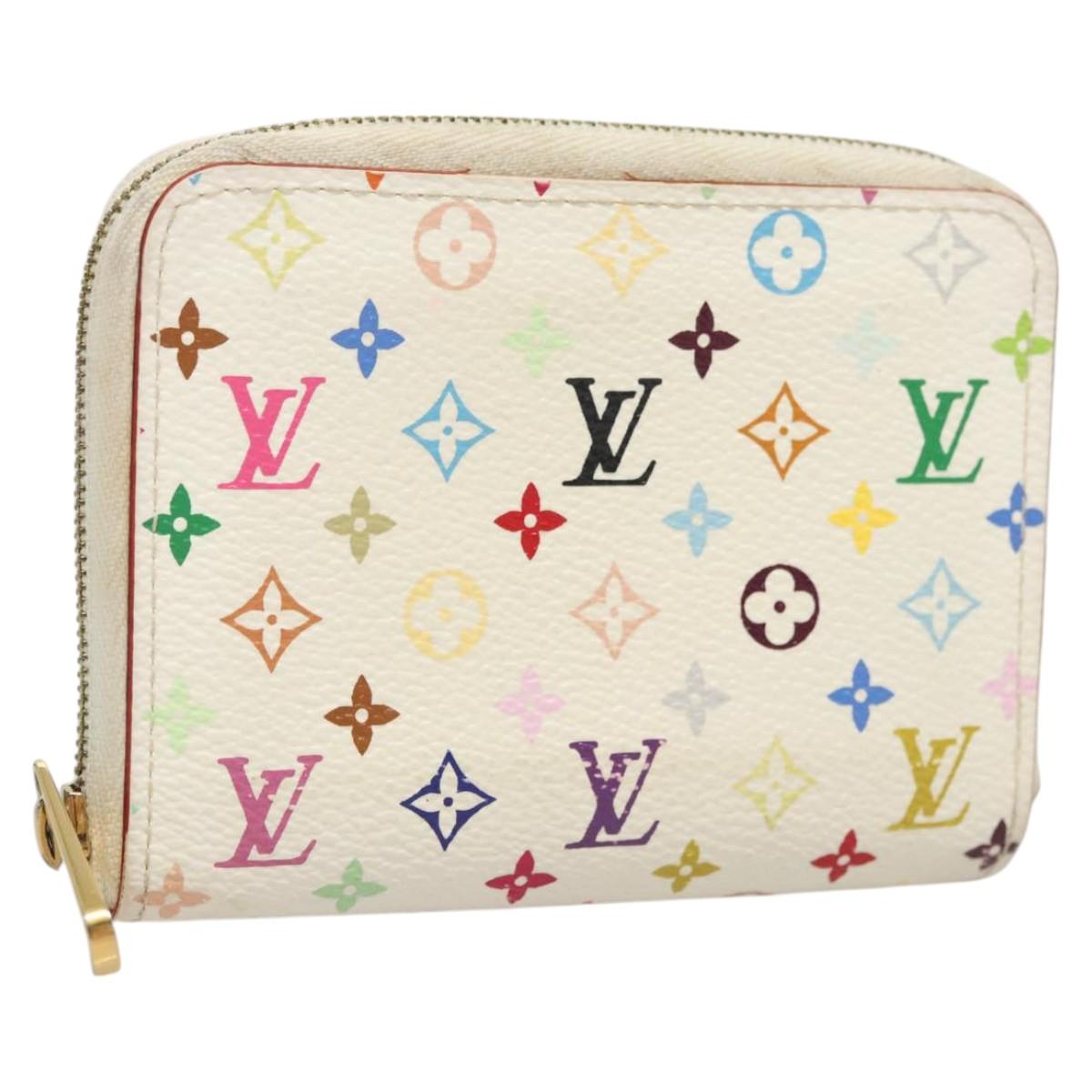 LOUIS VUITTON Monogram Multicolor Zippy Coin Purse White M93741 LV Auth 121210