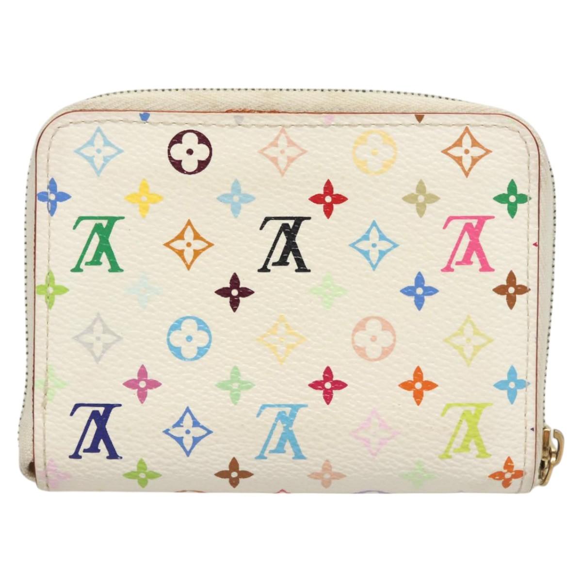LOUIS VUITTON Monogram Multicolor Zippy Coin Purse White M93741 LV Auth 121210