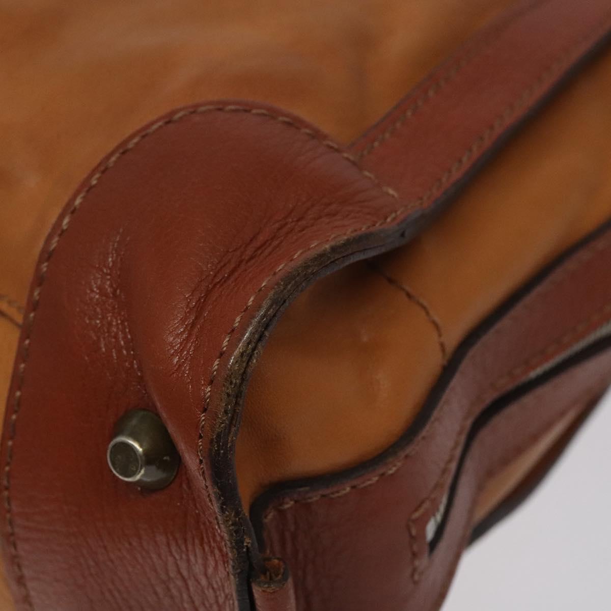 Chloe Tote Bag Leather Brown Auth 121219