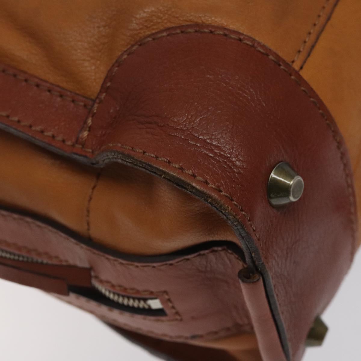 Chloe Tote Bag Leather Brown Auth 121219