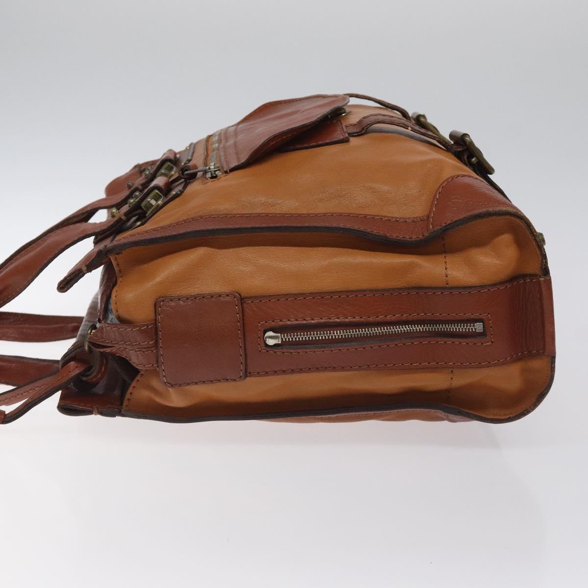 Chloe Tote Bag Leather Brown Auth 121219