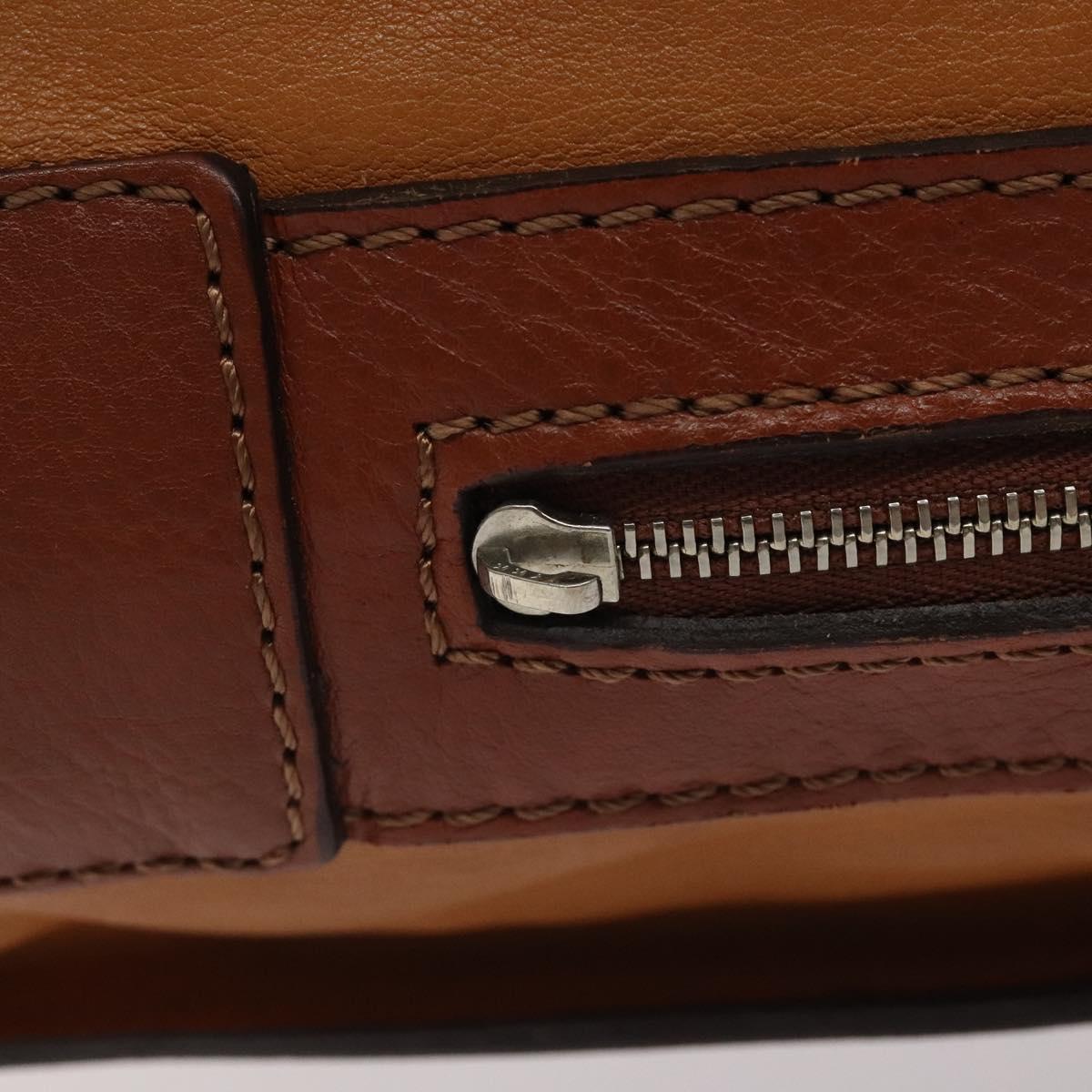 Chloe Tote Bag Leather Brown Auth 121219