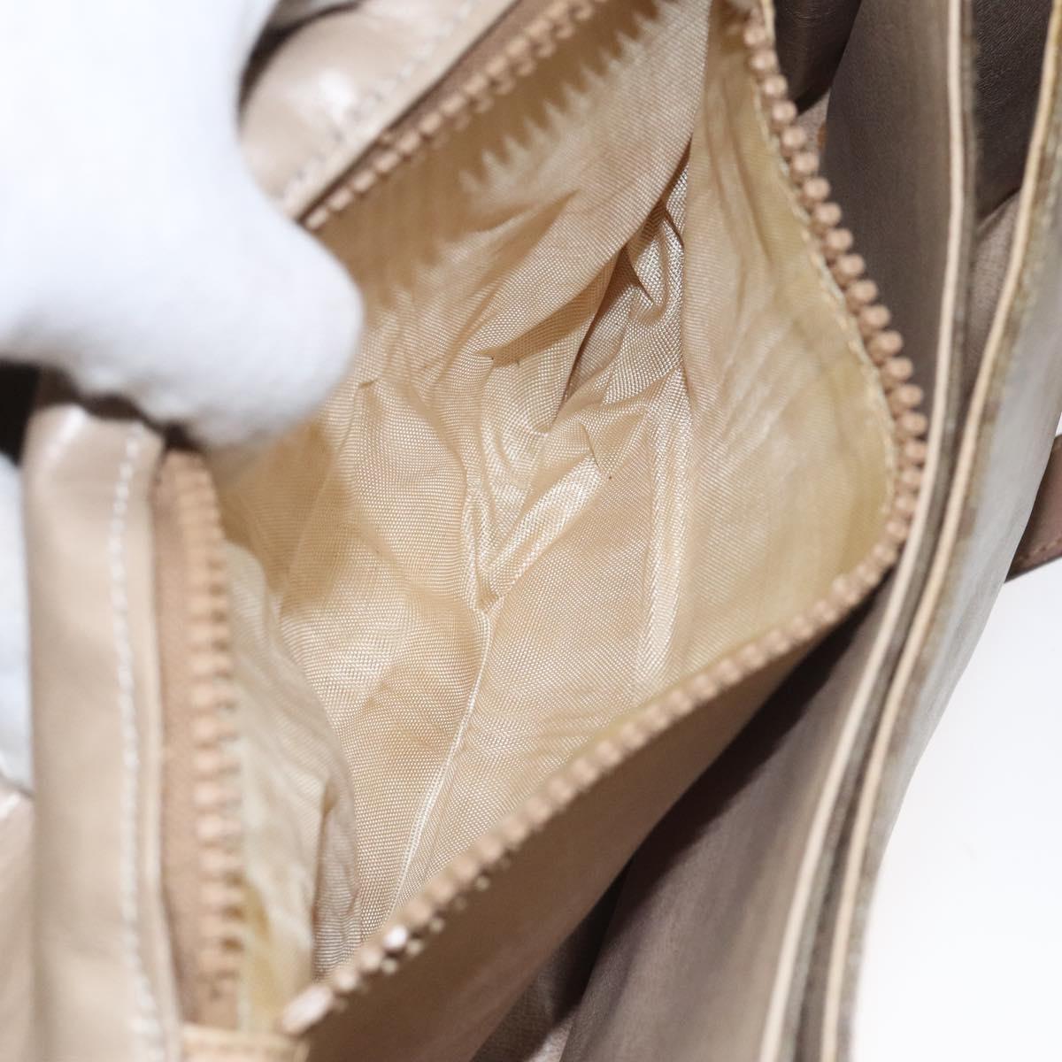 CELINE C Sulky Shoulder Bag Coated Canvas Beige gold Auth 121230