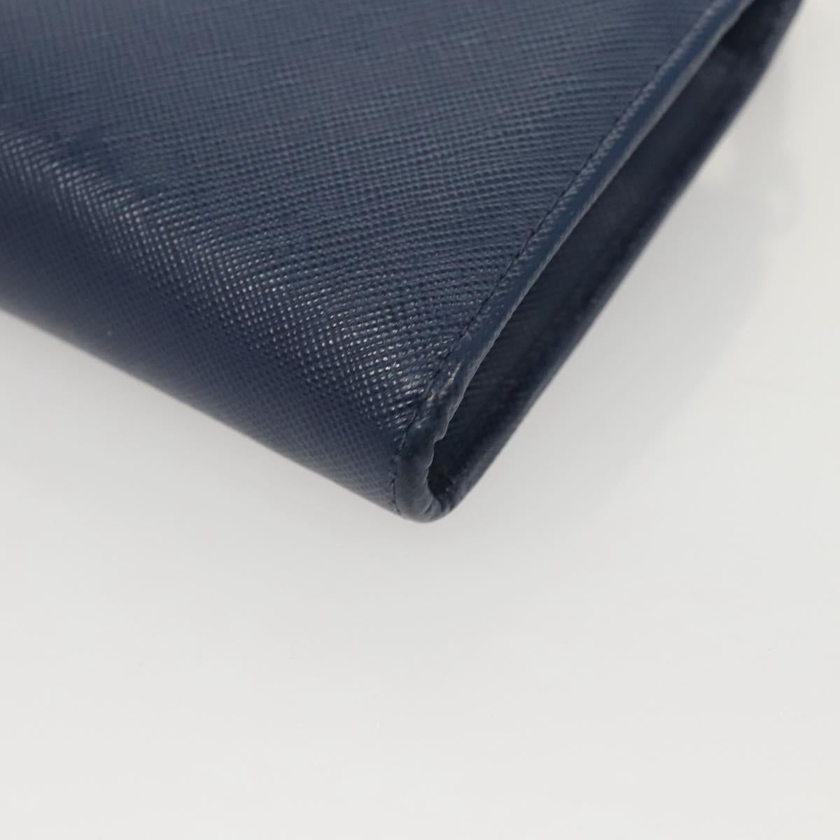 PRADA Long Wallet Safiano leather Blue Auth 121255
