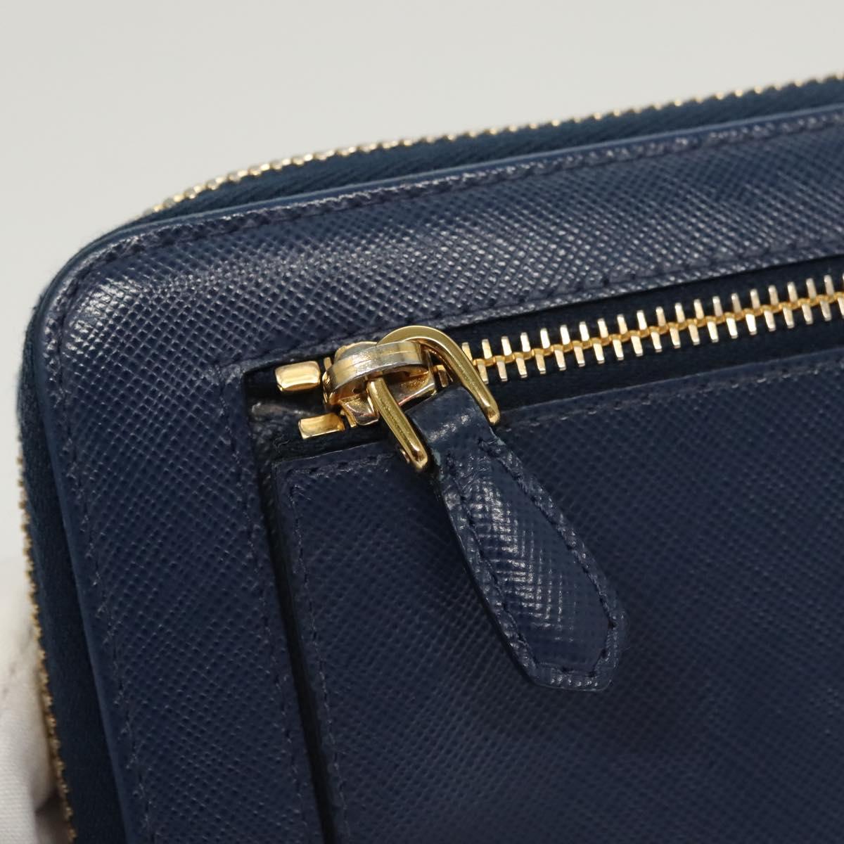 PRADA Long Wallet Safiano leather Blue Auth 121255