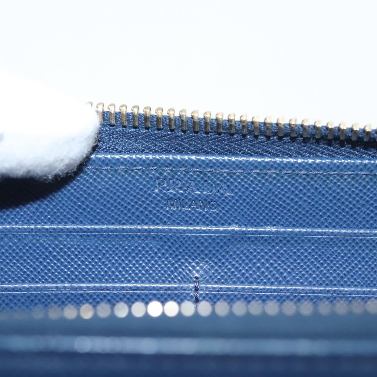 PRADA Long Wallet Safiano leather Blue Auth 121255