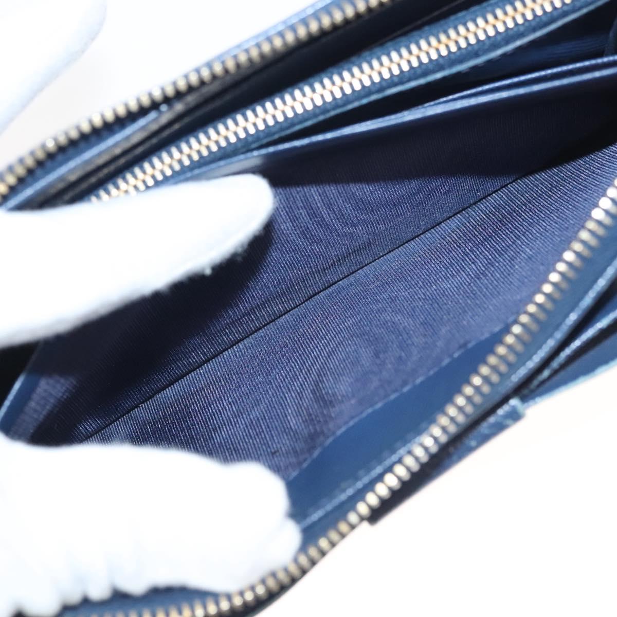 PRADA Long Wallet Safiano leather Blue Auth 121255