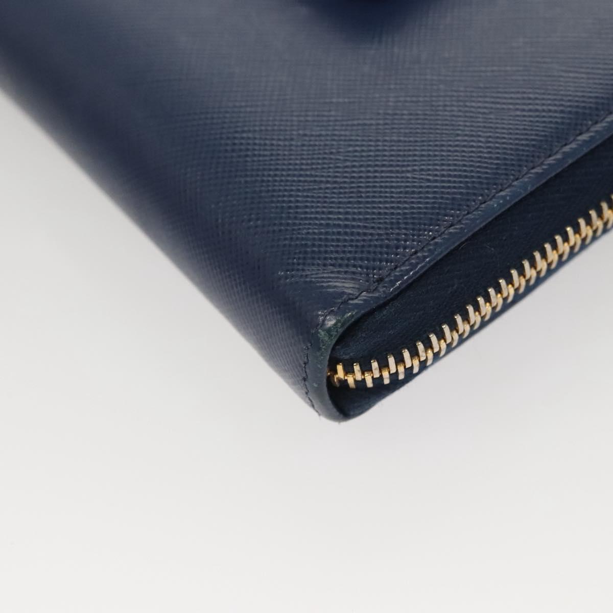PRADA Long Wallet Safiano leather Blue Auth 121255