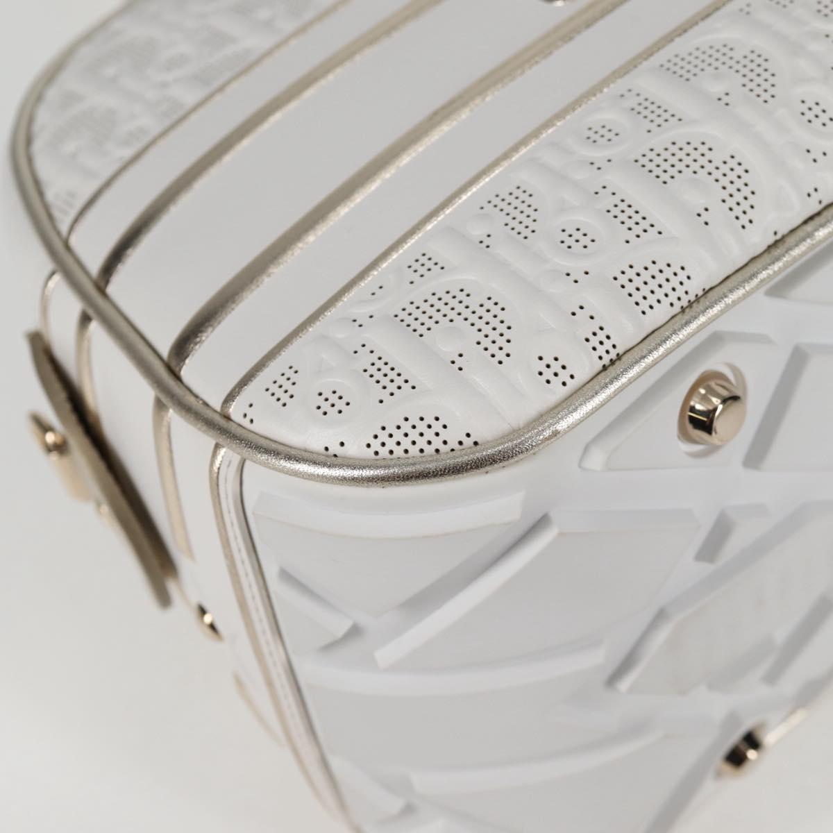 Christian Dior Medium Classic Bowling Bag Bag Leather White Gold Auth 121262SAM