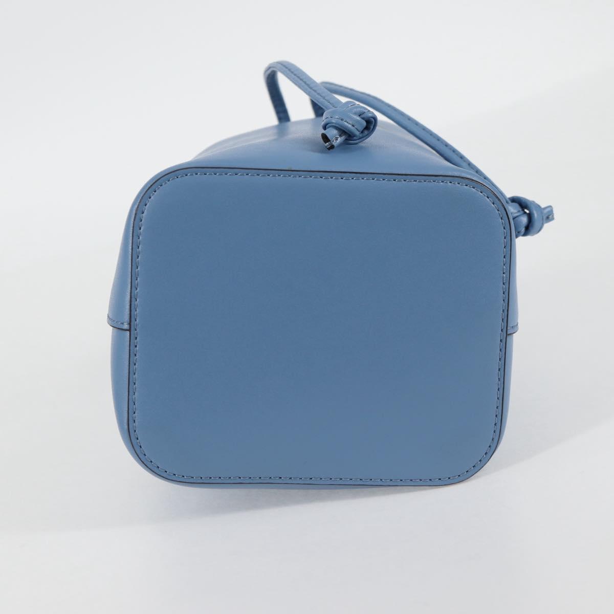 FENDI Mini Montrezor Shoulder Bag Leather Light Blue Silver 8BS010 Auth 121266M