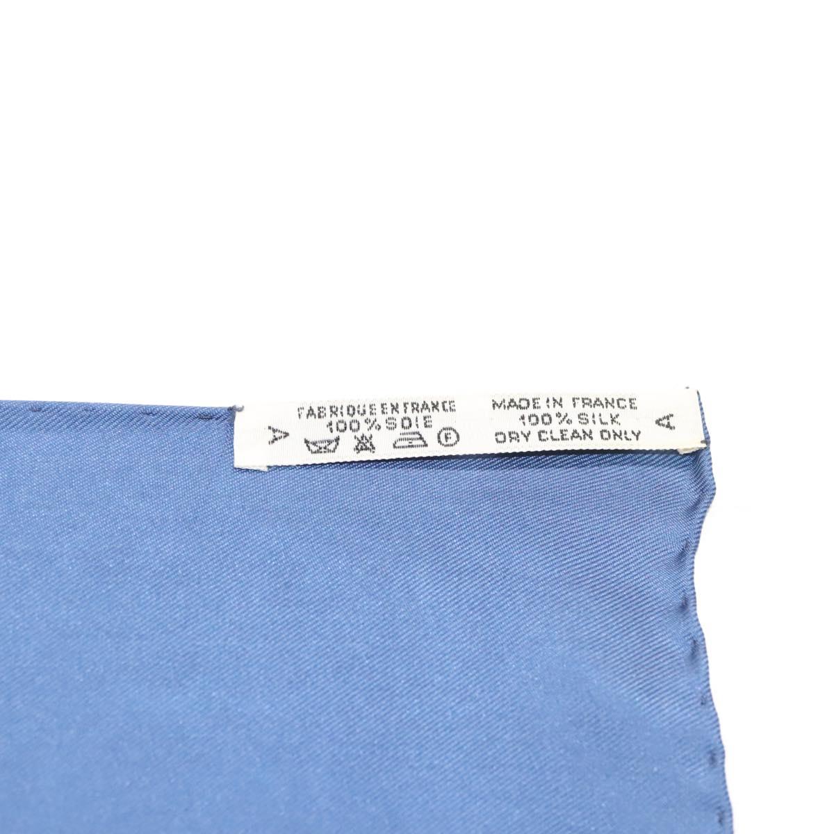 HERMES Carre 90 Scarf ""BRIDES de GALA"" Silk Blue Auth 121275