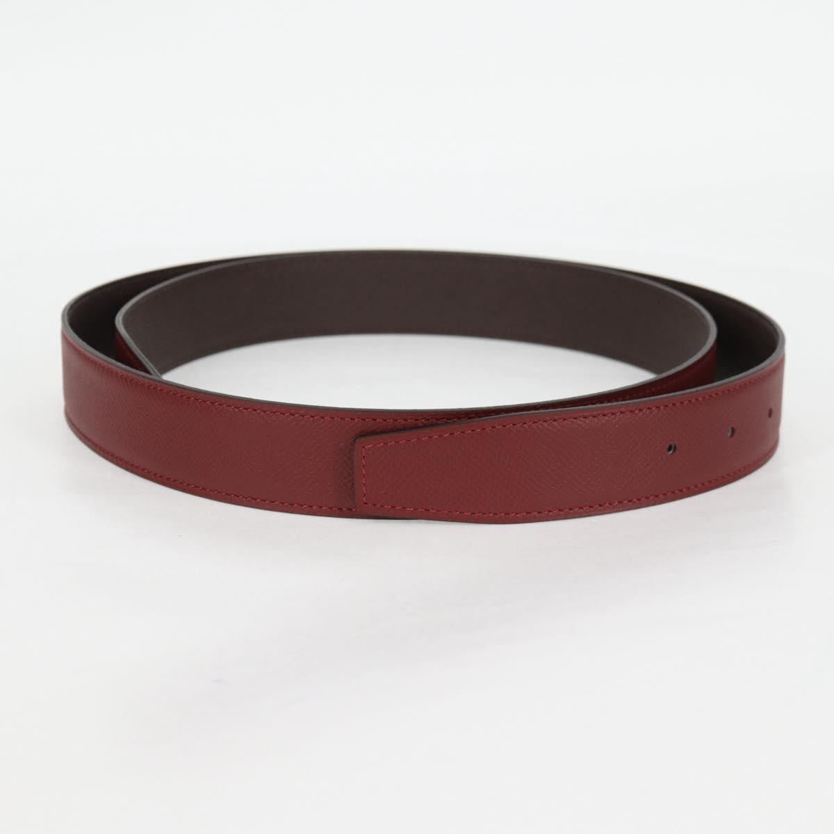 HERMES Constance Belt Leather 48"" Wine Red Auth 121287M