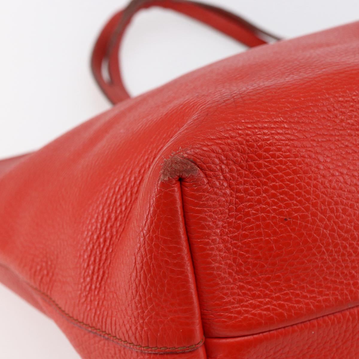 Salvatore Ferragamo Tote Bag Leather Red Gold Auth 121300